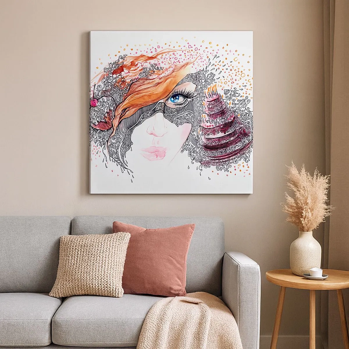 Canvas picture - With Her everyday Is Holiday - 30x30 cm