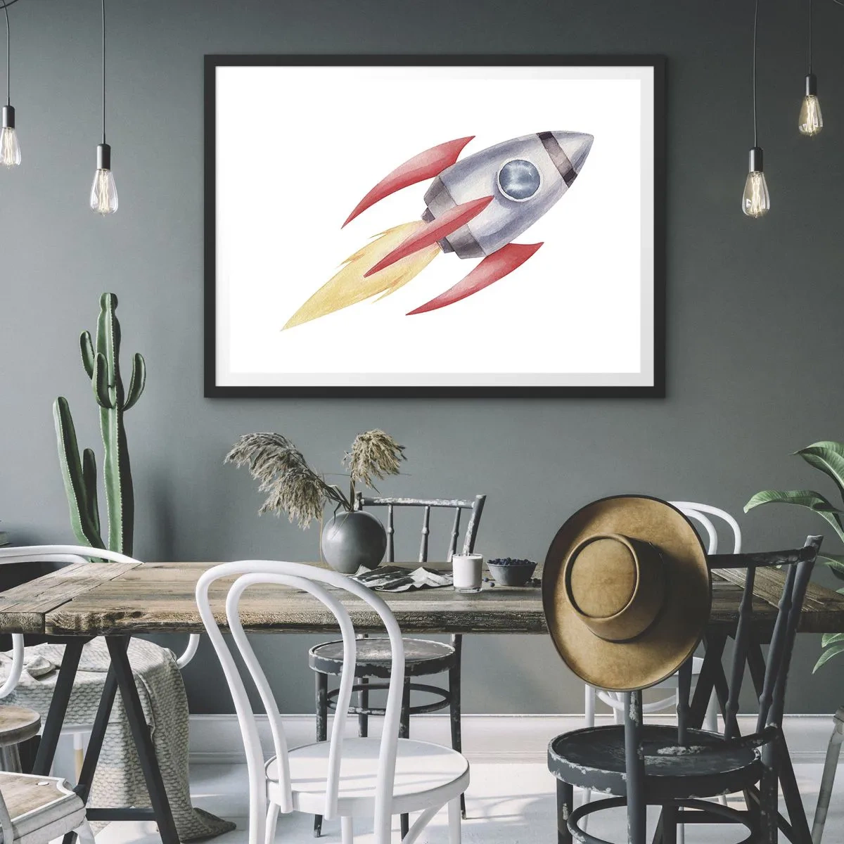 Poster in black frame - Higher, Faster, Further - 70x50 cm