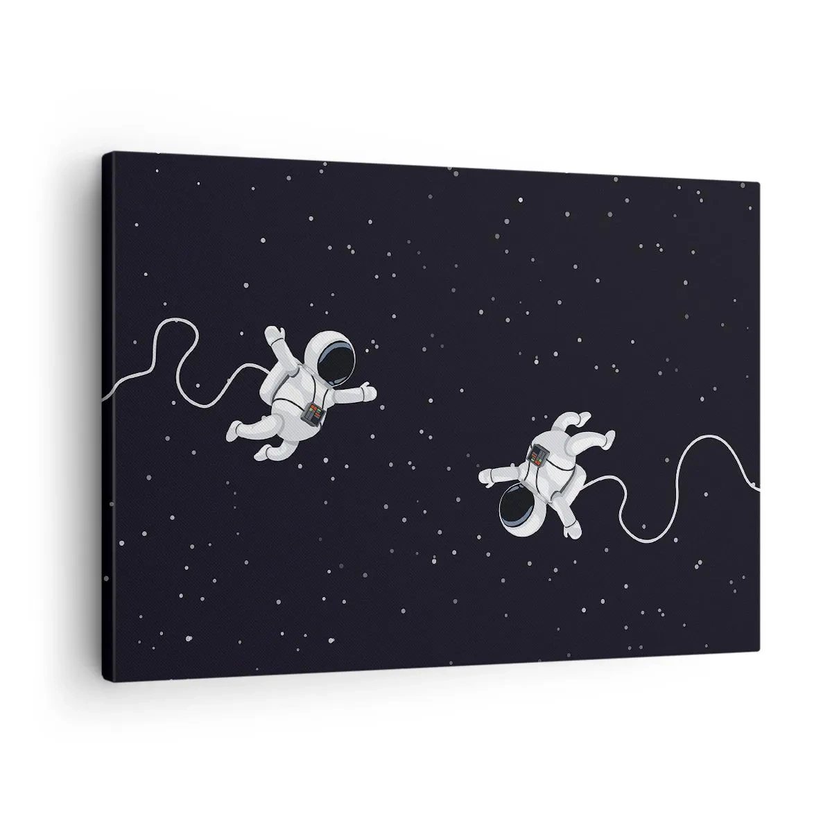 Canvas picture - Astronauts floating in space against a backdrop of stars - 70x50cm - Space Dance - Modern wall decoration for the living room and bedroom ARTTOR