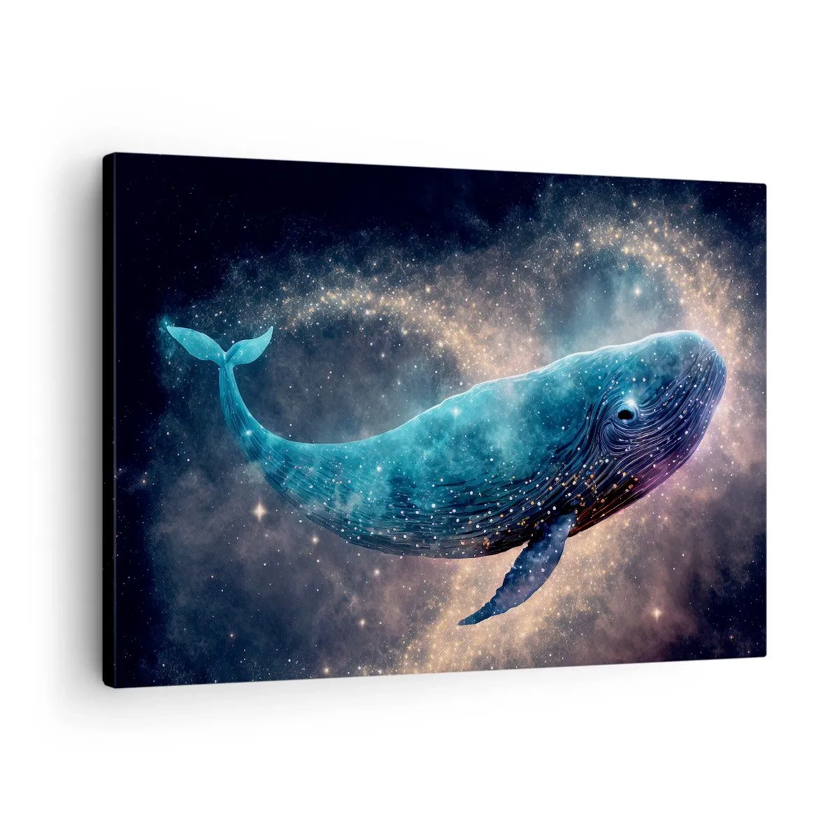 Canvas picture - A space whale with a galaxy in the background - 70x50cm - Such World Exists... - Modern wall decoration for the living room and bedroom ARTTOR