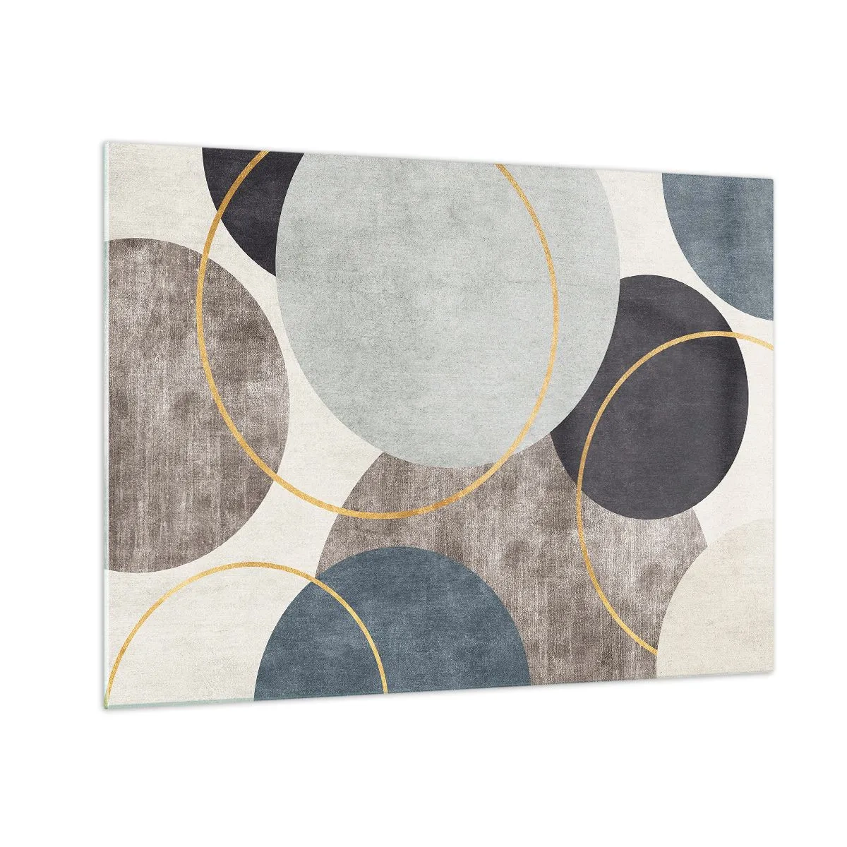 Glass picture - A composition of circles in subdued colors - 70x50cm - Wheel after Wheel - Modern wall decoration for the living room and bedroom ARTTOR