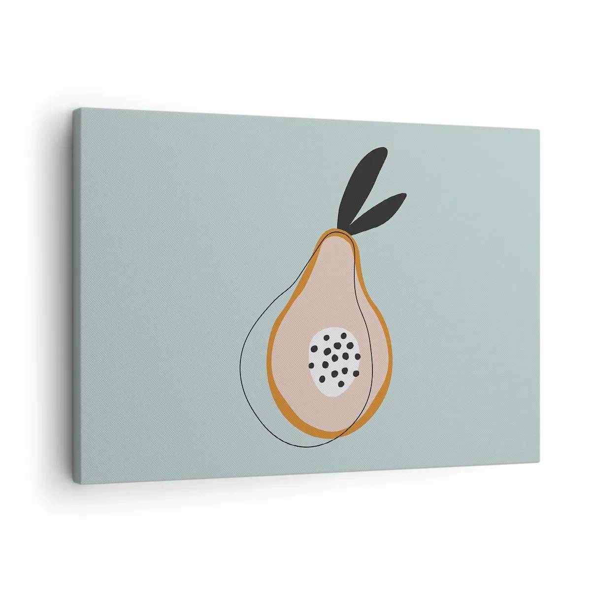 Canvas picture - Abstract pear on a light background - 70x50cm - Penetrating the Nature of Things - Modern wall decoration for the living room and bedroom ARTTOR