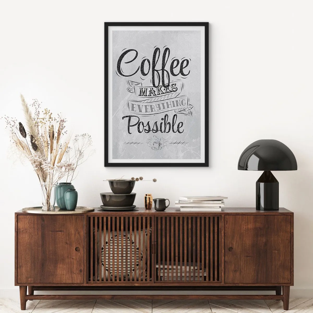 Poster in black frame - Motivational poster about coffee - 50x70cm - How Not to Love Coffee - Modern wall decoration for the living room and bedroom ARTTOR