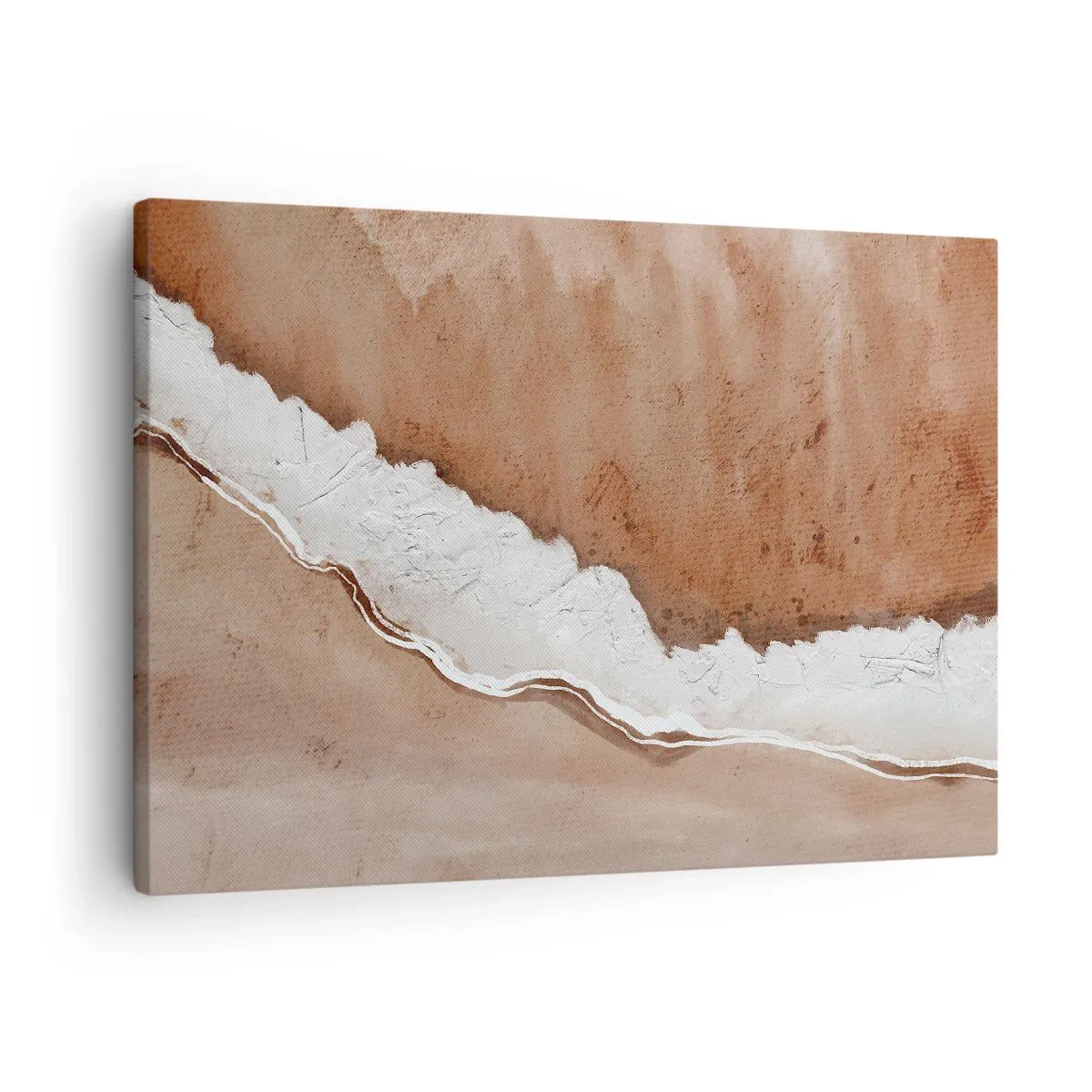 Canvas picture - Sand texture with white accents - 70x50cm - Earth Colours - Modern wall decoration for the living room and bedroom ARTTOR