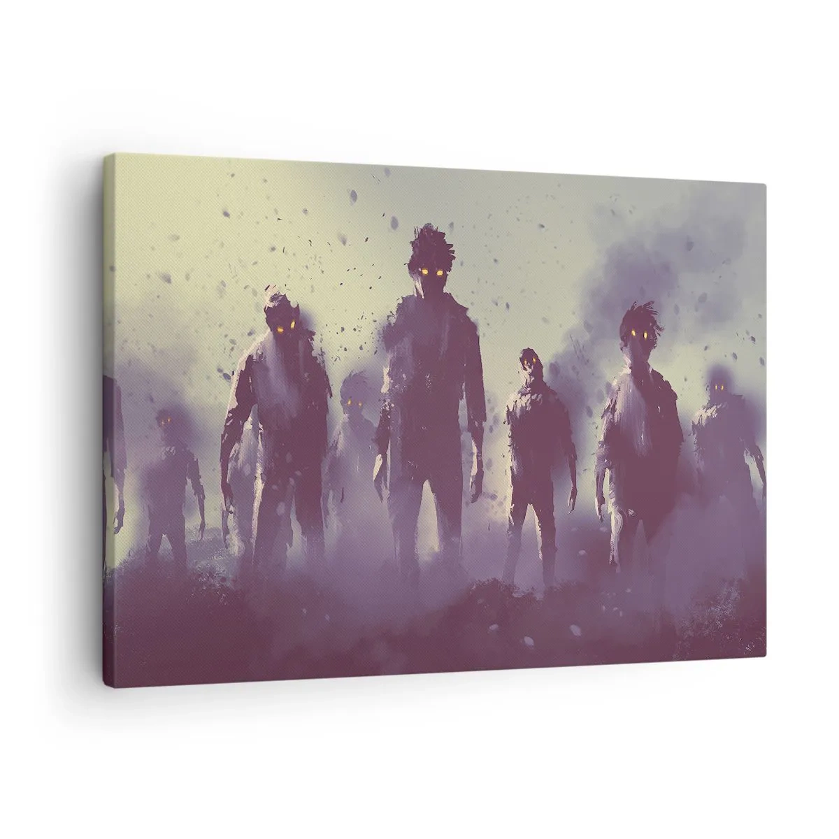 Canvas picture - Dark scene with silhouettes with yellow eyes - 70x50cm - Watch Out! They Are Coming - Modern wall decoration for the living room and bedroom ARTTOR