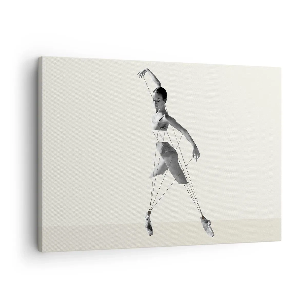 Canvas picture - Ballerina in a geometric interpretation with lines - 70x50cm - In the Theatre of the World - Modern wall decoration for the living room and bedroom ARTTOR
