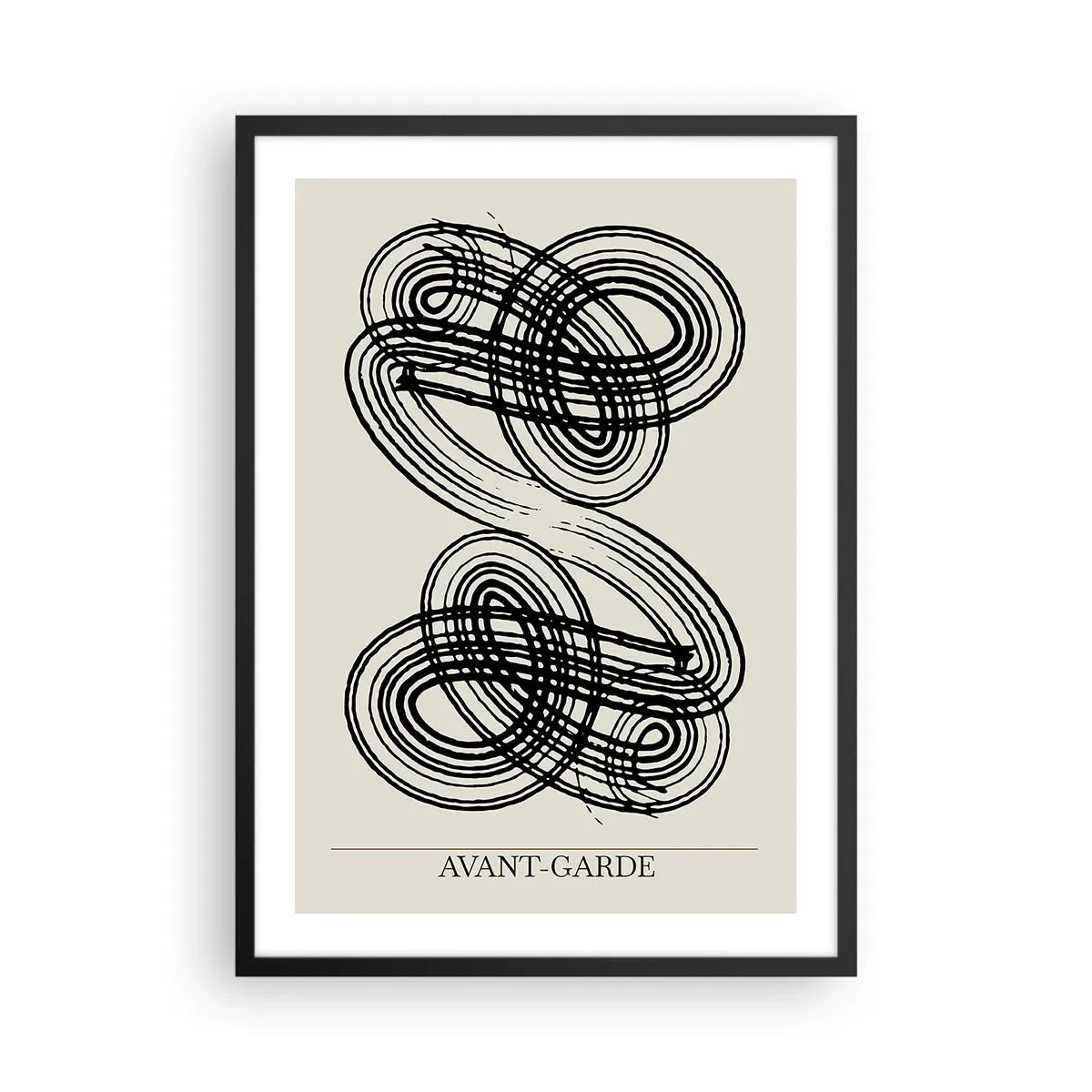 Poster in black frame - Abstract composition of avant-garde lines - 50x70cm - Spontaneous Result - Modern wall decoration for the living room and bedroom ARTTOR