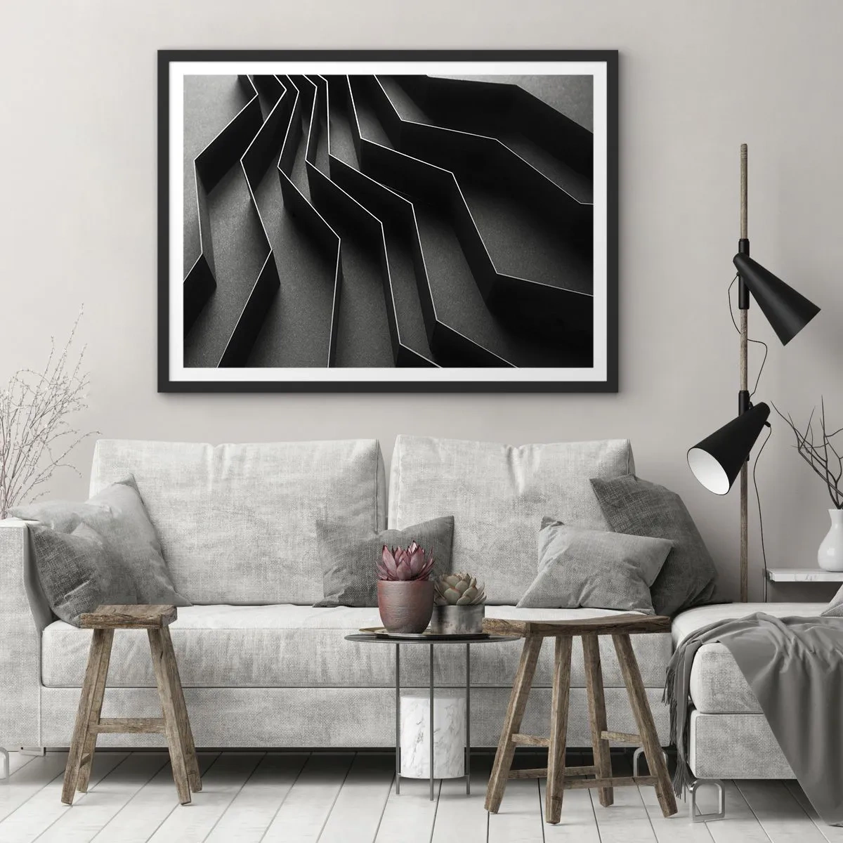 Poster in black frame - Spacial Order - 70x50 cm