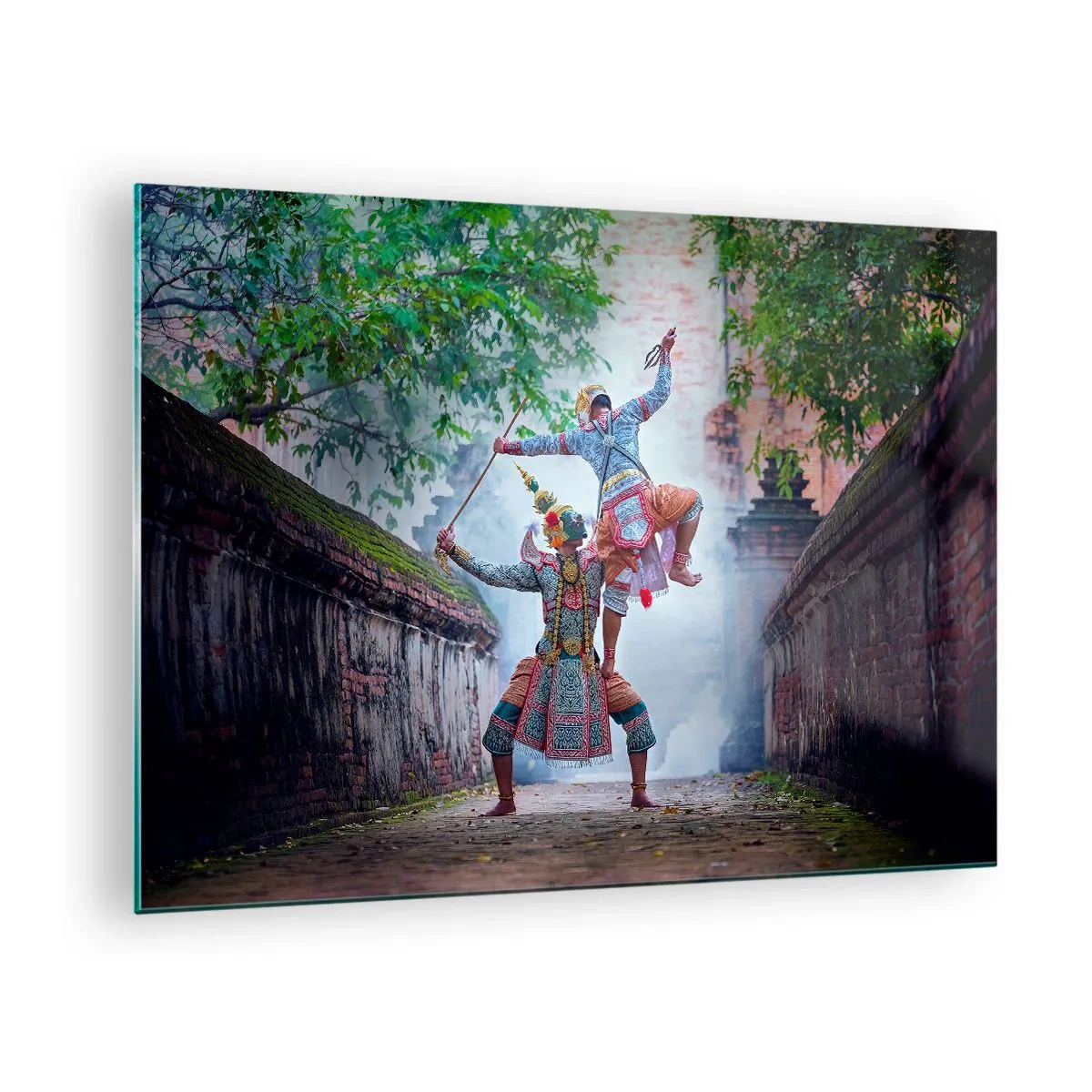 Glass picture - Traditional dance in a historical setting with vibrant colors - 70x50cm - Lethally Beautiful Dance - Modern wall decoration for the living room and bedroom ARTTOR