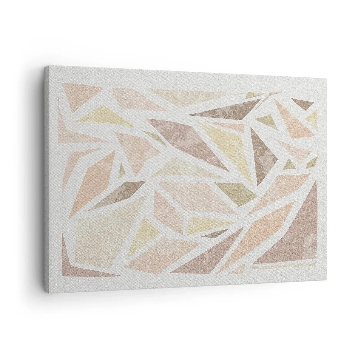 Canvas picture - Abstract geometric shapes in pastel colors - 70x50cm - Stained Glass Composition - Modern wall decoration for the living room and bedroom ARTTOR