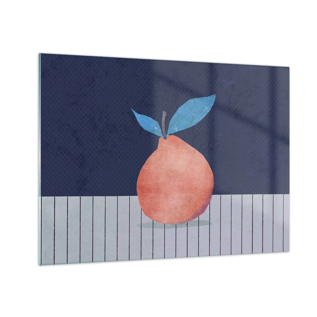 Glass picture - A fruit with an abstract form against a geometric composition - 70x50cm - Convexity and Plane - Modern wall decoration for the living room and bedroom ARTTOR