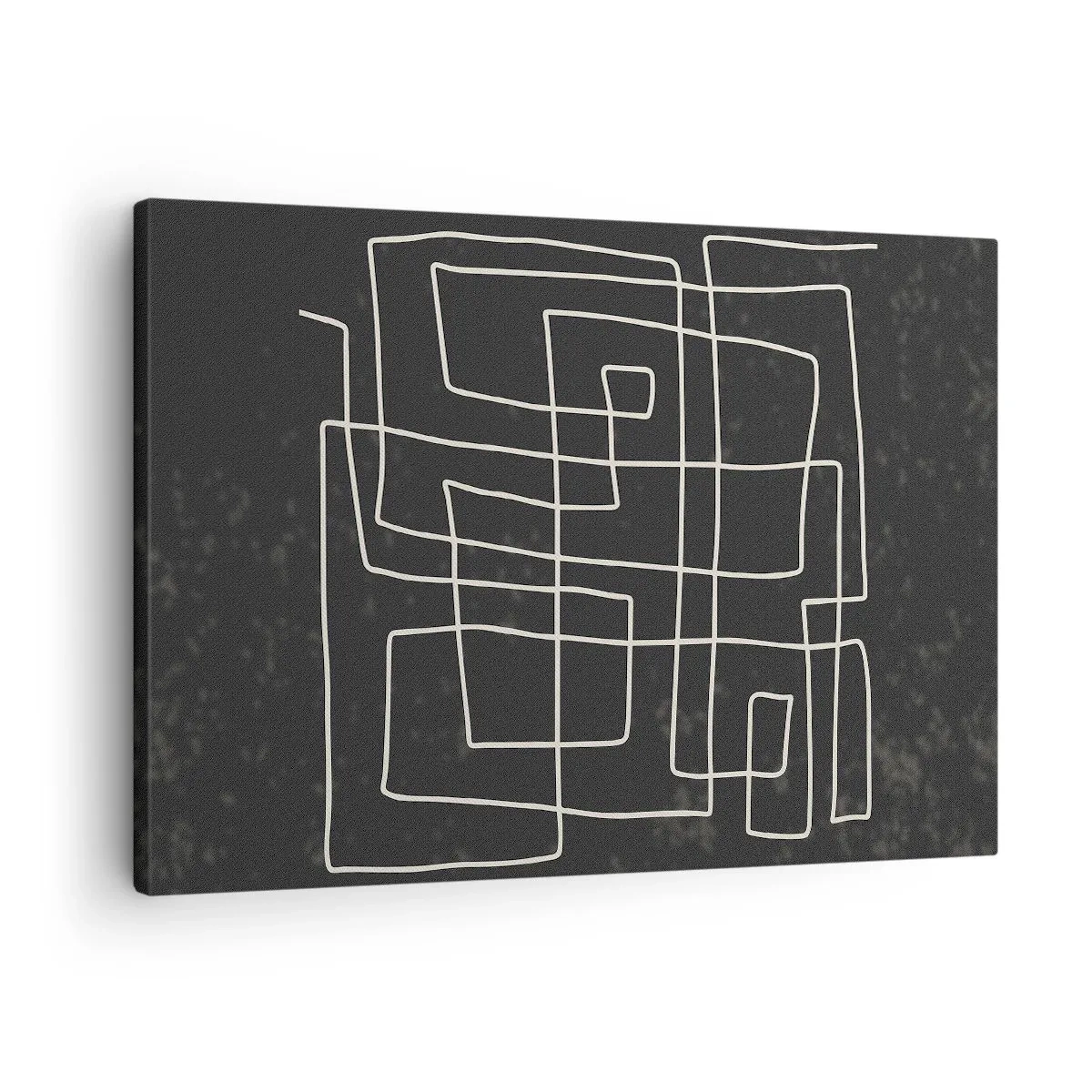 Canvas picture - Abstract geometric pattern on a dark background - 70x50cm - Not Too Straight - Modern wall decoration for the living room and bedroom ARTTOR