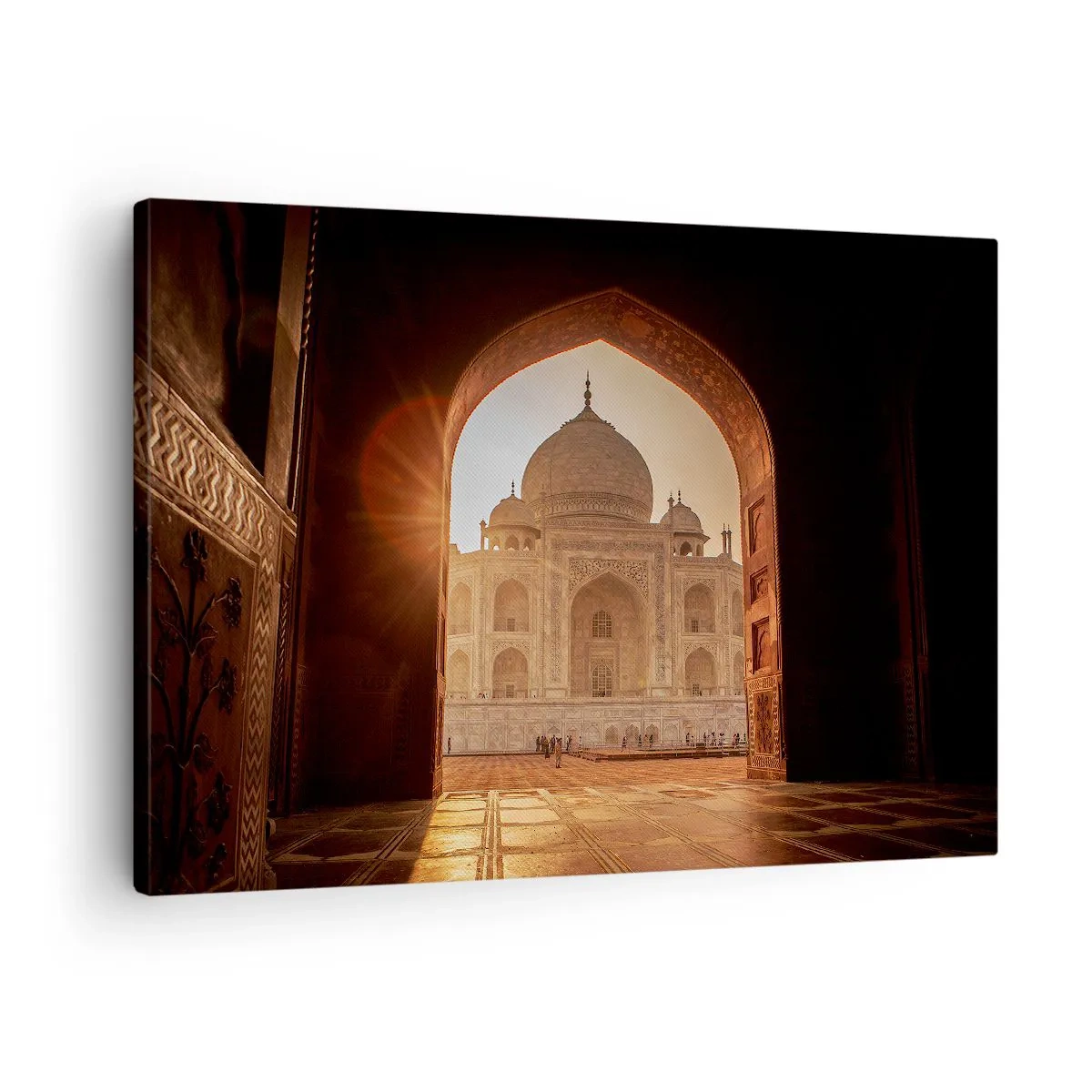 Canvas picture - Taj Mahal in the sunlight seen from the gate arch - 70x50cm - Monument of Unearthy Love - Modern wall decoration for the living room and bedroom ARTTOR