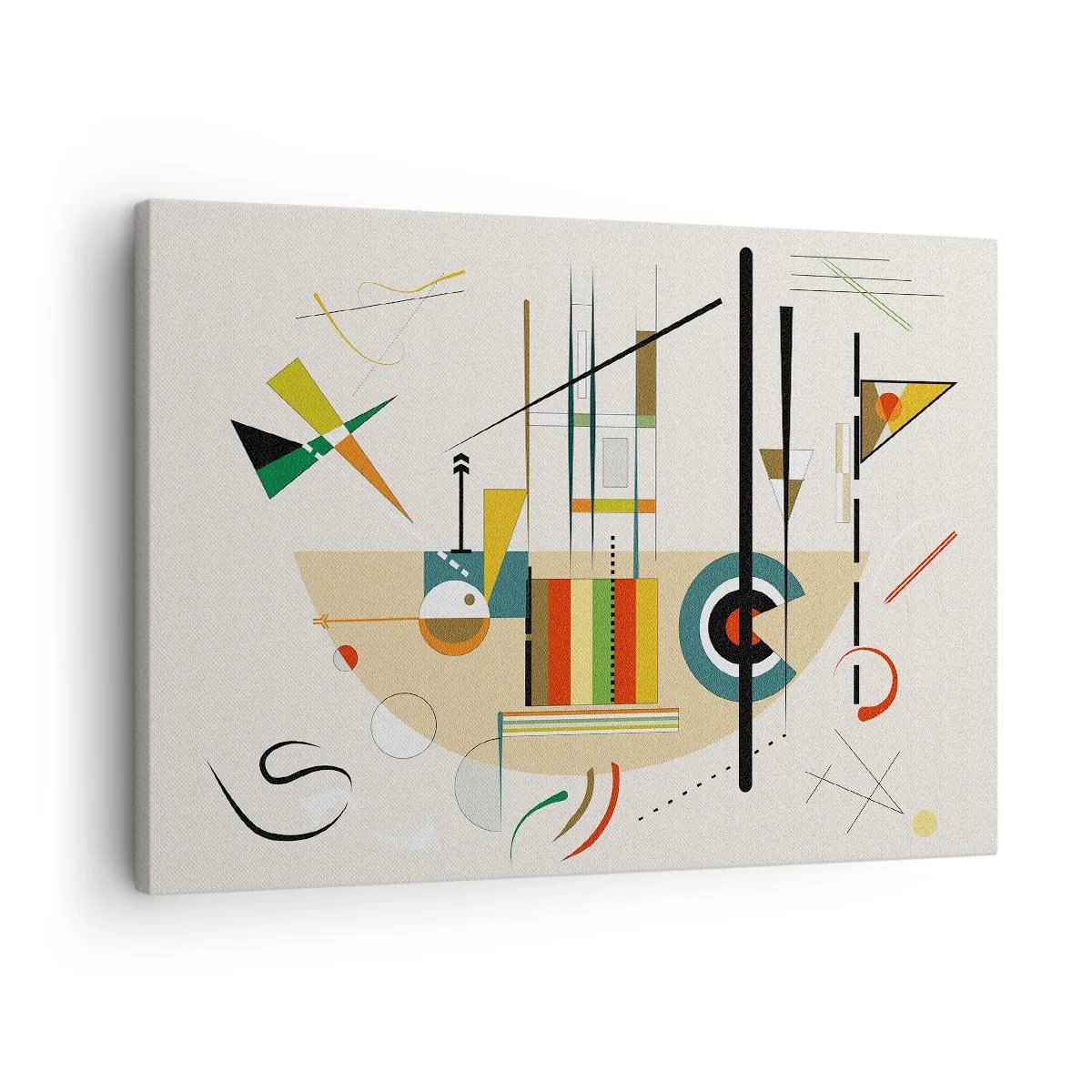 Canvas picture - Colorful abstraction with geometric shapes - 70x50cm - And the World Laughs - Modern wall decoration for the living room and bedroom ARTTOR