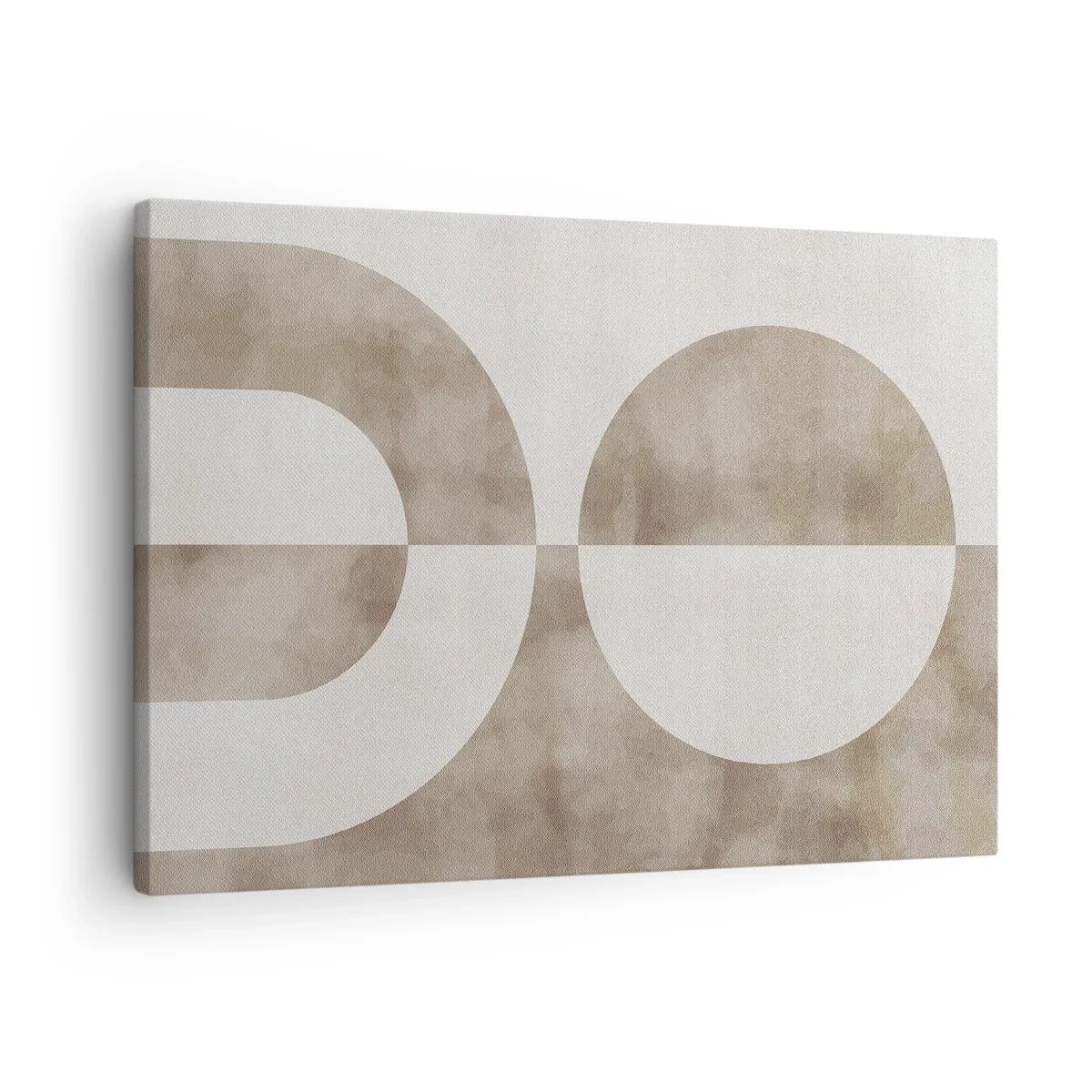 Canvas picture - An abstract painting in shades of beige with geometric shapes and symmetry. - 70x50cm - Similarities and Differences - Modern wall decoration for the living room and bedroom ARTTOR