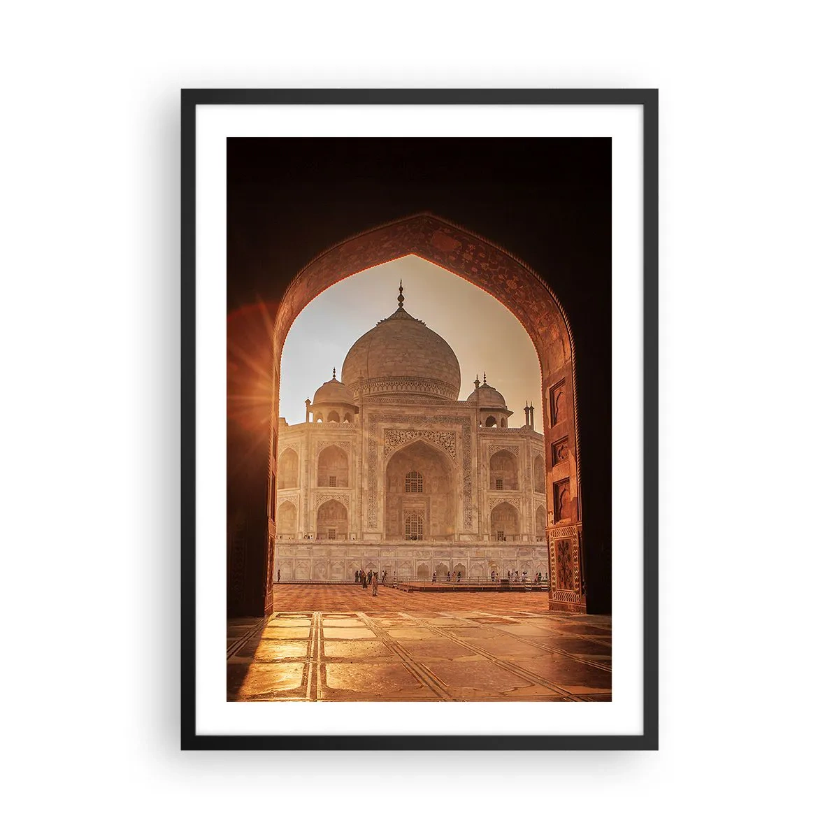 Poster in black frame - The monumental structure seen through the ornate arch at sunset - 50x70cm - Monument of Unearthy Love - Modern wall decoration for the living room and bedroom ARTTOR
