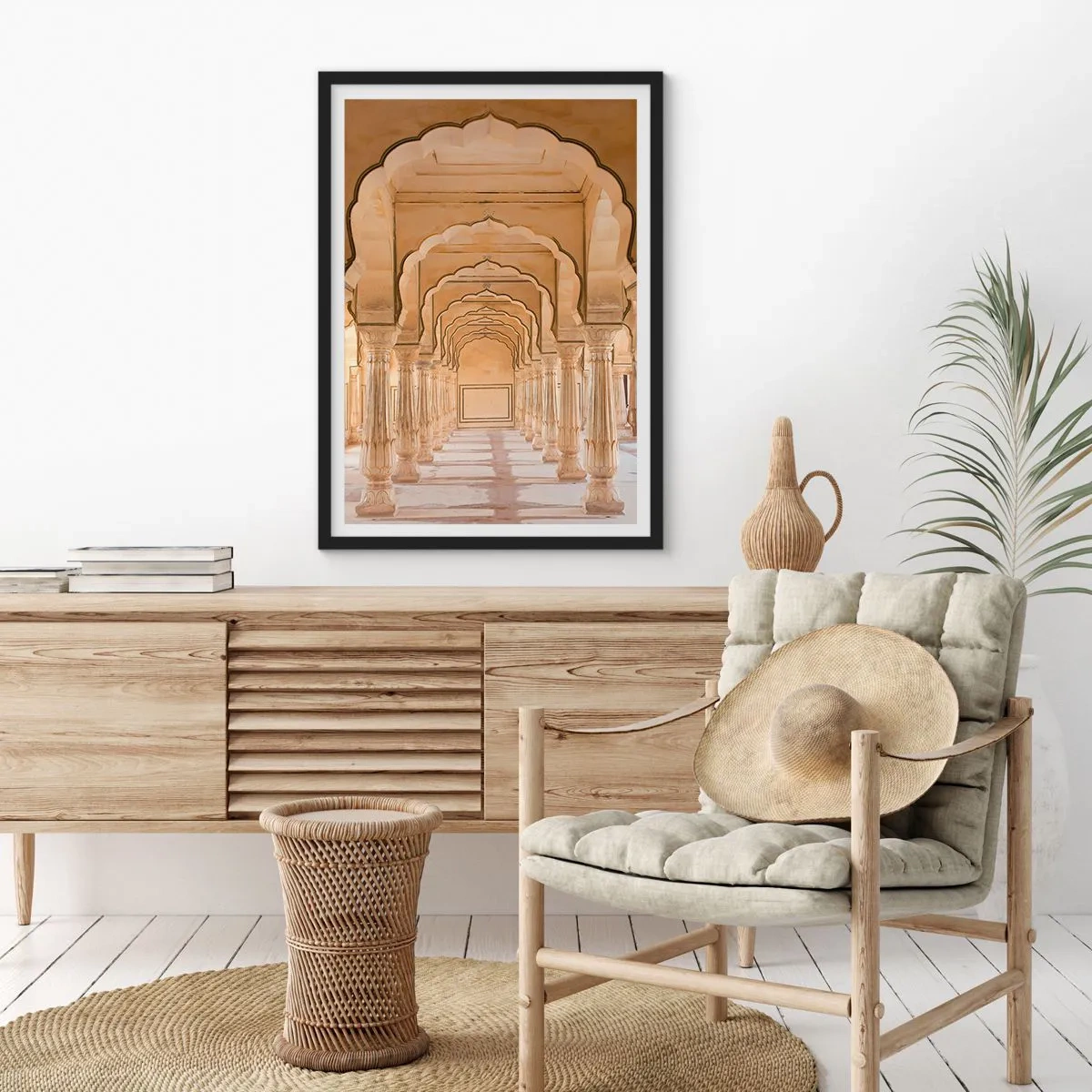 Poster in black frame - Oriental symmetry - 50x70cm - In Maharaja's Palace - Modern wall decoration for the living room and bedroom ARTTOR