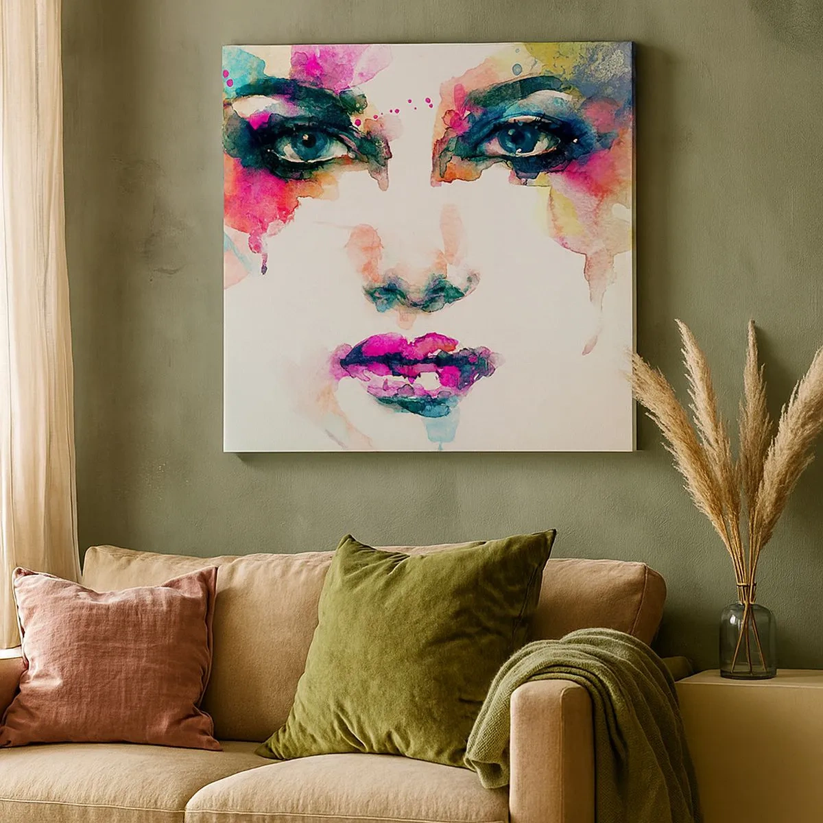 Canvas picture - Portrait Painted by a Rainbow - 30x30 cm