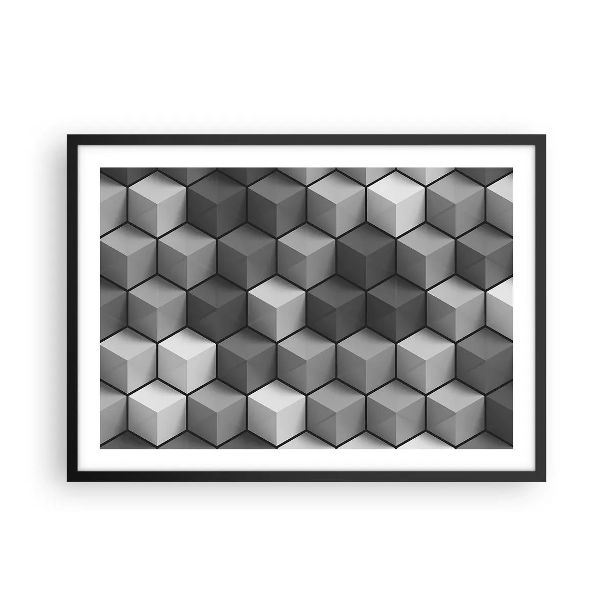 Poster in black frame - Cubist Jigsaw - 70x50 cm