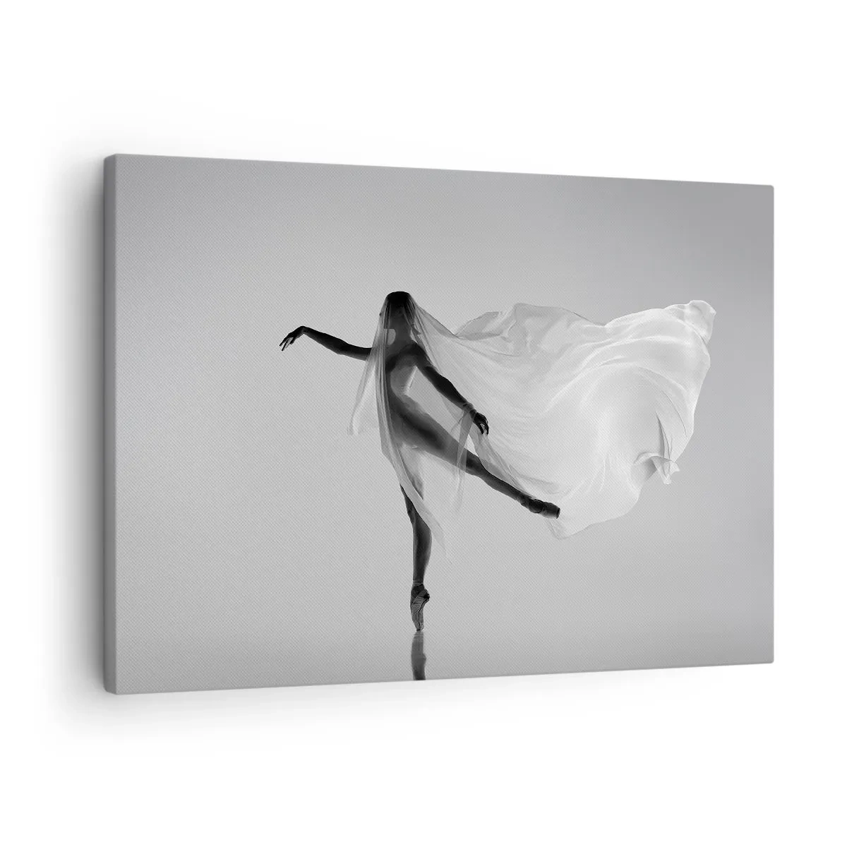 Canvas picture - A dancer in an ethereal pose with flowing fabric - 70x50cm - Lightness and Grace - Modern wall decoration for the living room and bedroom ARTTOR