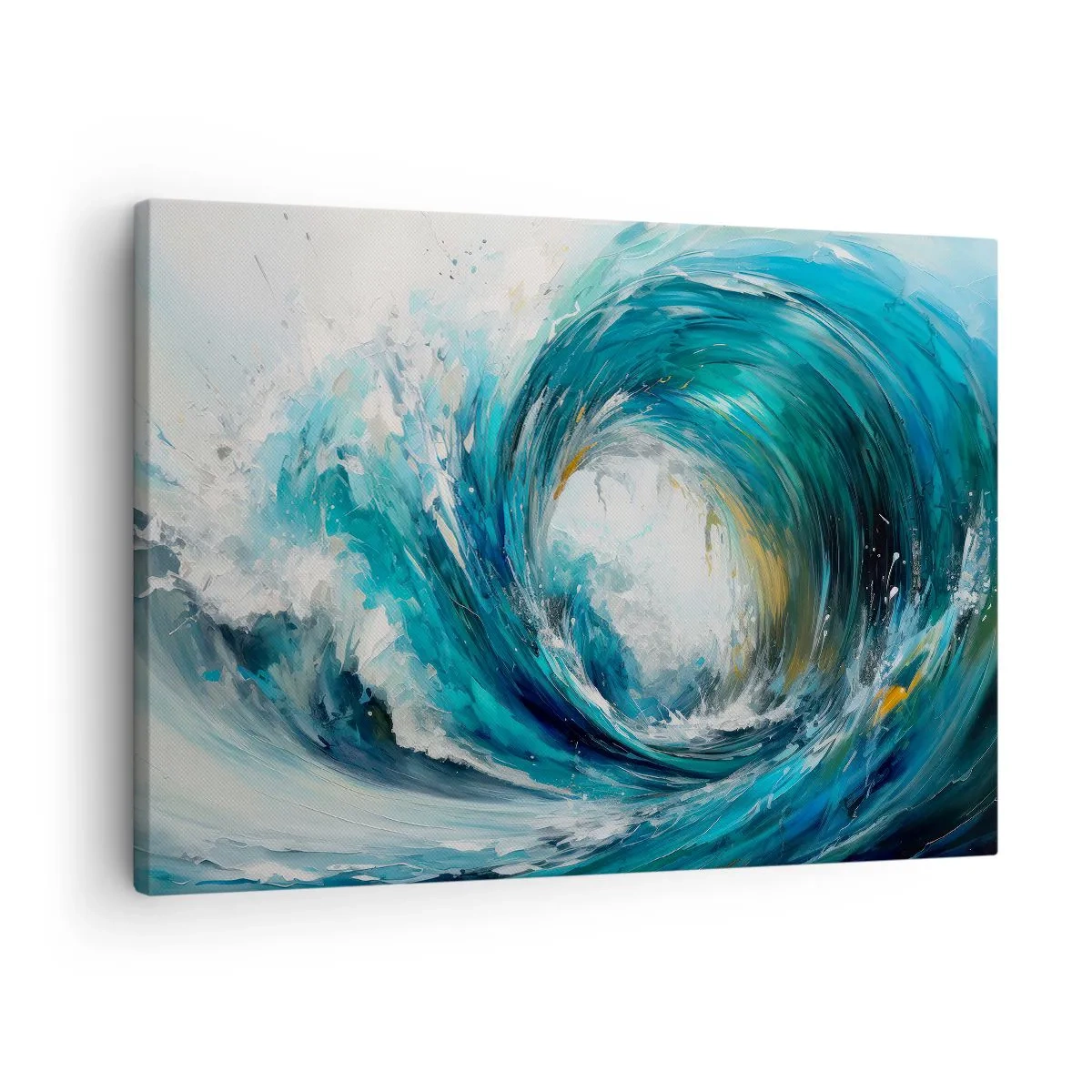 Canvas picture - A dynamic wave in shades of blue and turquoise - 70x50cm - Sea Portal - Modern wall decoration for the living room and bedroom ARTTOR