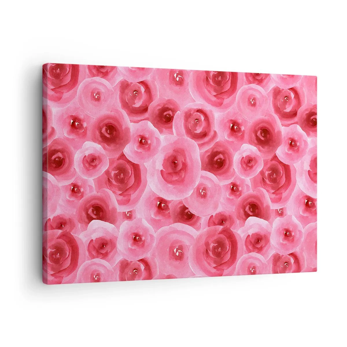 Canvas picture - Delicate roses in pastel shades of pink - 70x50cm - Roses at the Bottom and at the Top - Modern wall decoration for the living room and bedroom ARTTOR