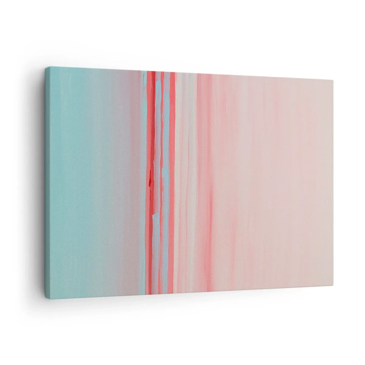 Canvas picture - Pastel lines in shades of pink and blue in a minimalist composition - 70x50cm - Abstract at Dawn - Modern wall decoration for the living room and bedroom ARTTOR