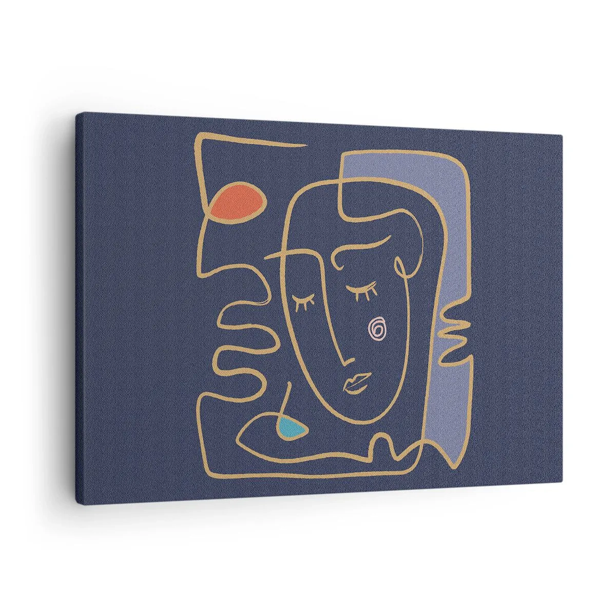 Canvas picture - Abstract face portrait in a minimalist style - 70x50cm - Deeply In Thoughts - Modern wall decoration for the living room and bedroom ARTTOR