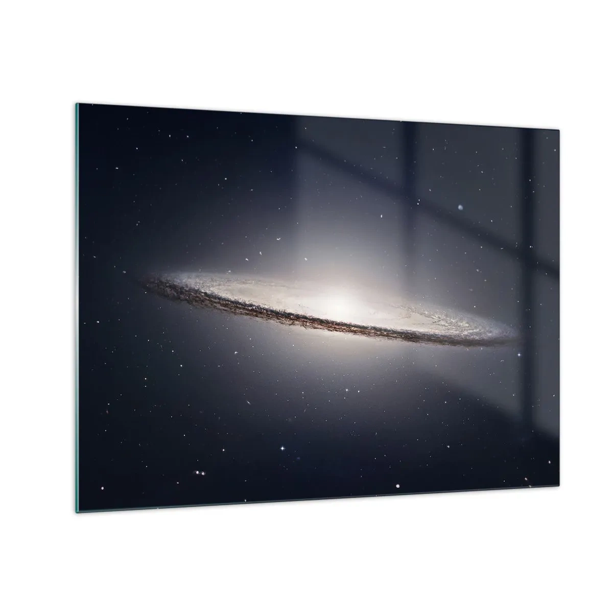 Glass picture - A spiral galaxy floating in space - 70x50cm - A Long Time Ago in a Distant Galaxy - Modern wall decoration for the living room and bedroom ARTTOR