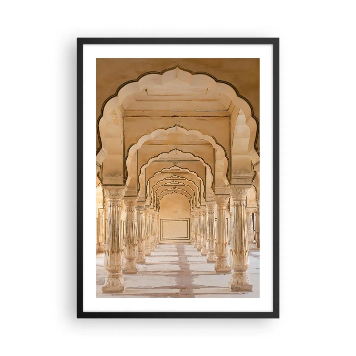 Poster in black frame - Oriental symmetry - 50x70cm - In Maharaja's Palace - Modern wall decoration for the living room and bedroom ARTTOR