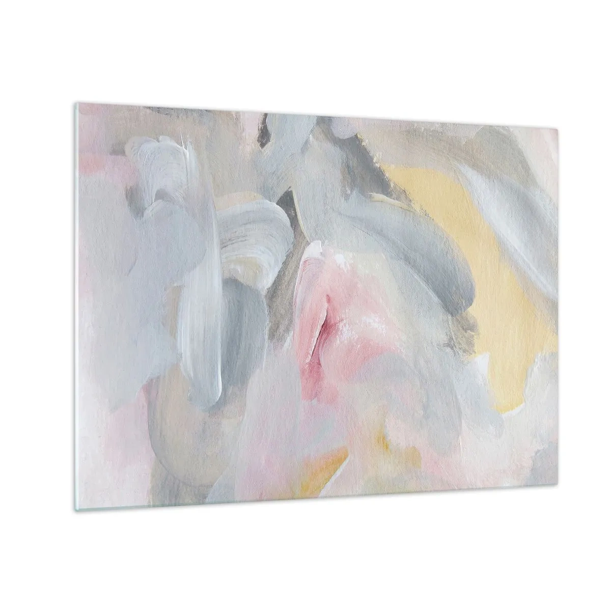 Glass picture - Abstract composition in pastel colors - 70x50cm - In a Pastel World - Modern wall decoration for the living room and bedroom ARTTOR