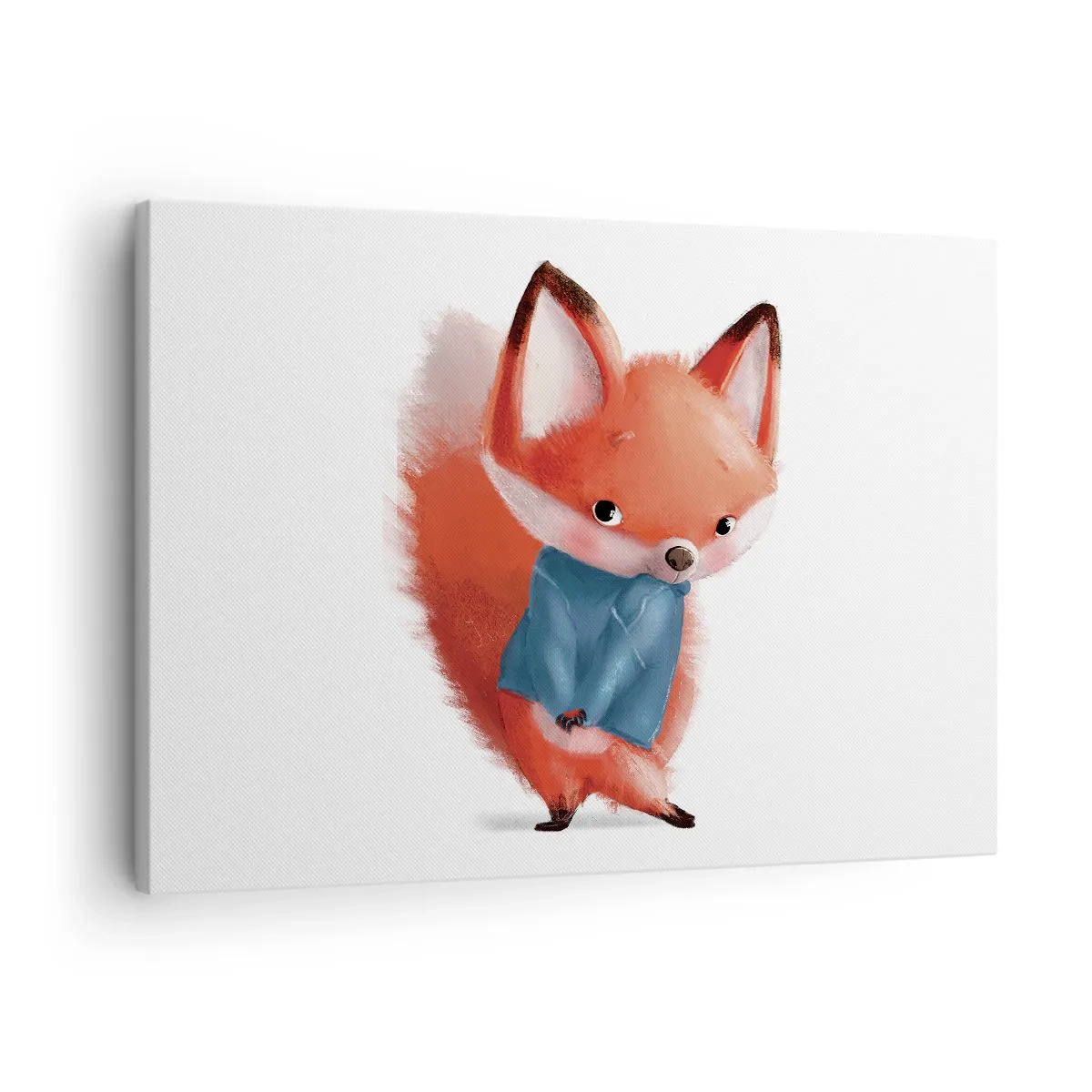 Canvas picture - A cute fox in a blue suit - 70x50cm - Do I Look Good in It? - Modern wall decoration for the living room and bedroom ARTTOR