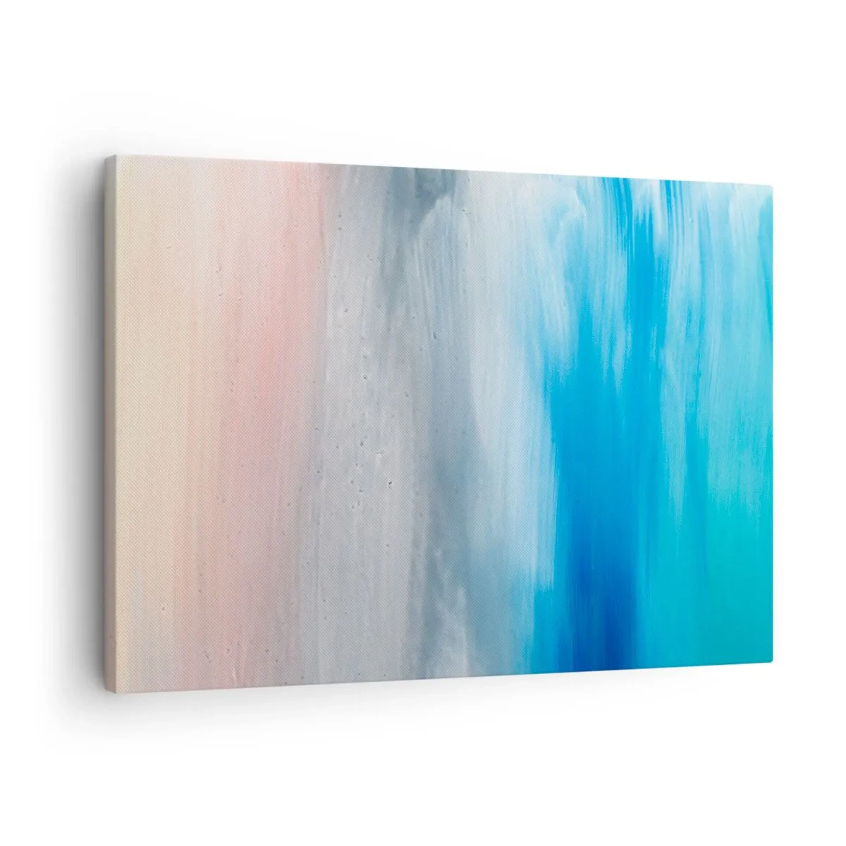 Canvas picture - Abstract brushstrokes in shades of blue and pink - 70x50cm - Elements: Air - Modern wall decoration for the living room and bedroom ARTTOR