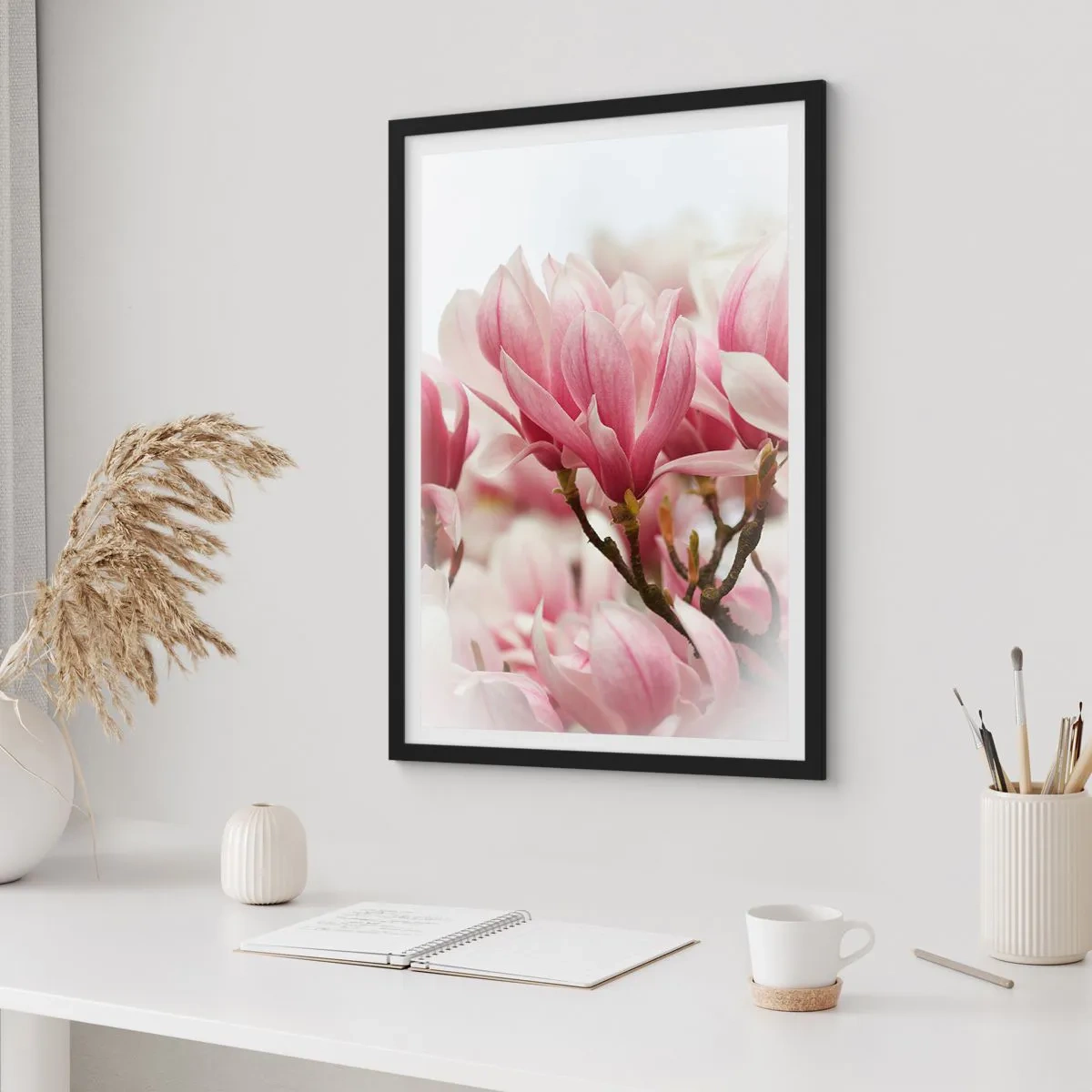 Poster in black frame - Spring flowers - 50x70cm - Spring Flowers - Modern wall decoration for the living room and bedroom ARTTOR