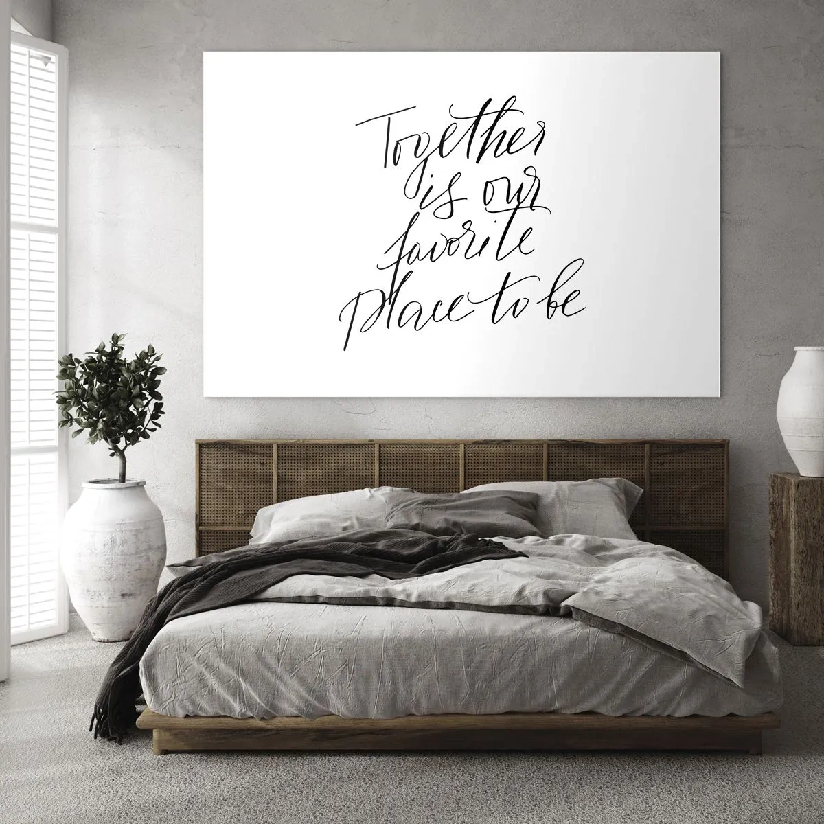 Glass picture - Minimalist calligraphic inscription on a white background - 70x50cm - Do You Also Feel This? - Modern wall decoration for the living room and bedroom ARTTOR