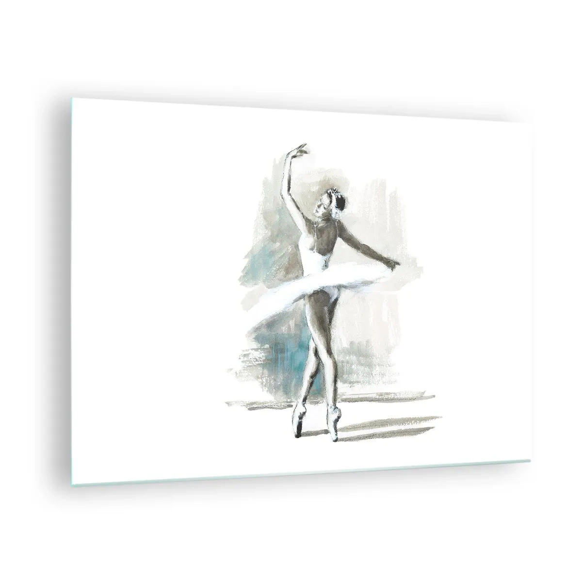 Glass picture - A ballerina in a classic dance pose - 70x50cm - Enchanted into a Swan - Modern wall decoration for the living room and bedroom ARTTOR