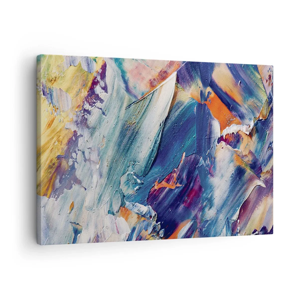 Canvas picture - Colorful abstraction with acrylic paint texture - 70x50cm - Whirlwind of Colour - Modern wall decoration for the living room and bedroom ARTTOR