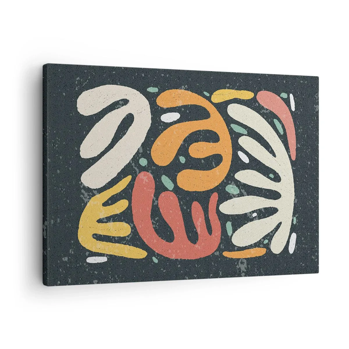 Canvas picture - Abstract shapes in warm colors on a dark background - 70x50cm - Composition - I Will Catch You - Modern wall decoration for the living room and bedroom ARTTOR