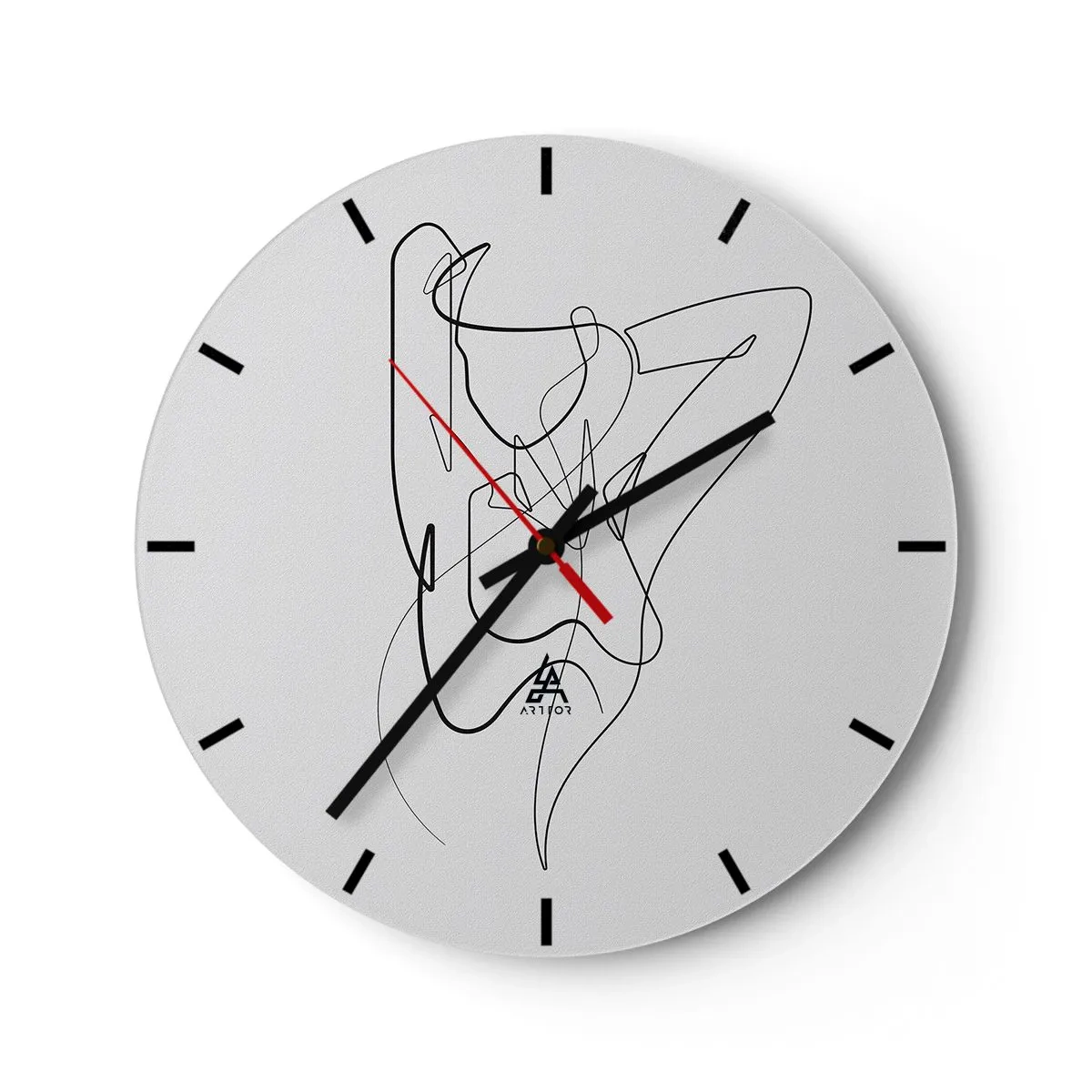 Wall clock - Clock on glass - Abstract female silhouette in a minimalist line - 30x30cm - What You Are Really Like - Modern wall decoration for the living room, kitchen, and bedroom ARTTOR