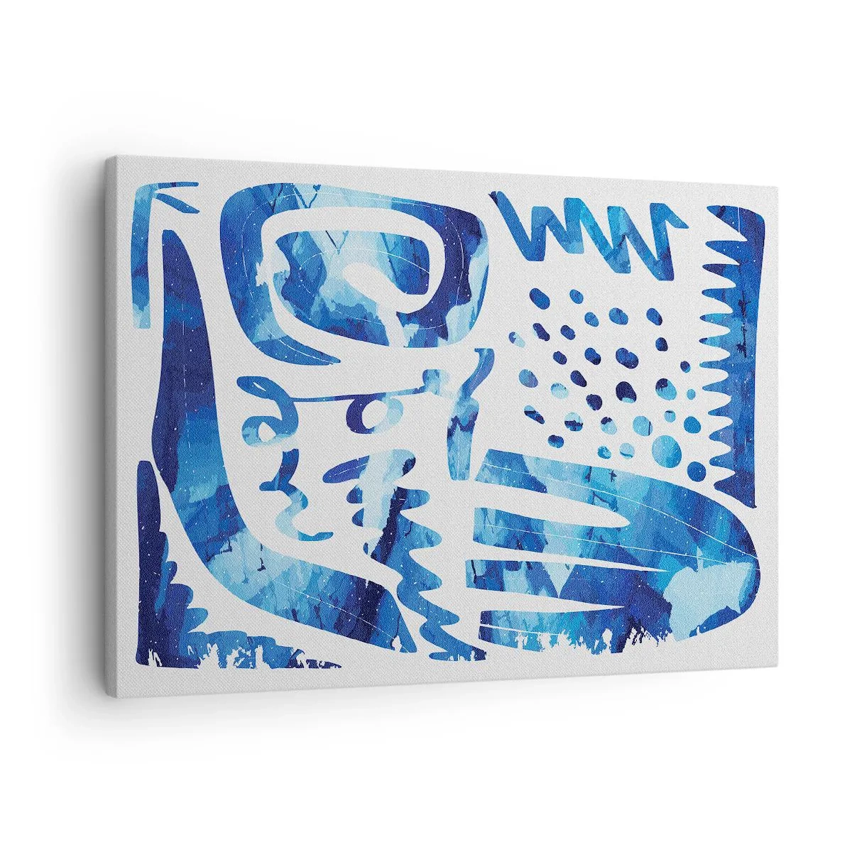 Canvas picture - Abstract pattern in shades of blue - 70x50cm - Return to the Roots - Modern wall decoration for the living room and bedroom ARTTOR