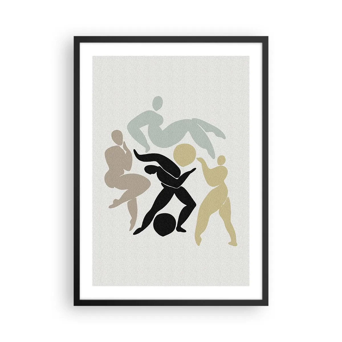 Poster in black frame - Abstract silhouettes of figures in dynamic movement - 50x70cm - Exercise to Stay Fit and Beautiful - Modern wall decoration for the living room and bedroom ARTTOR