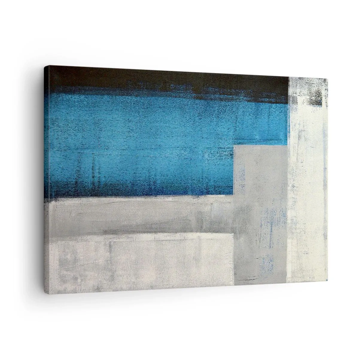 Canvas picture - An abstract composition with shades of blue, gray and white. - 70x50cm - Poetic Composition of Blue and Grey - Modern wall decoration for the living room and bedroom ARTTOR