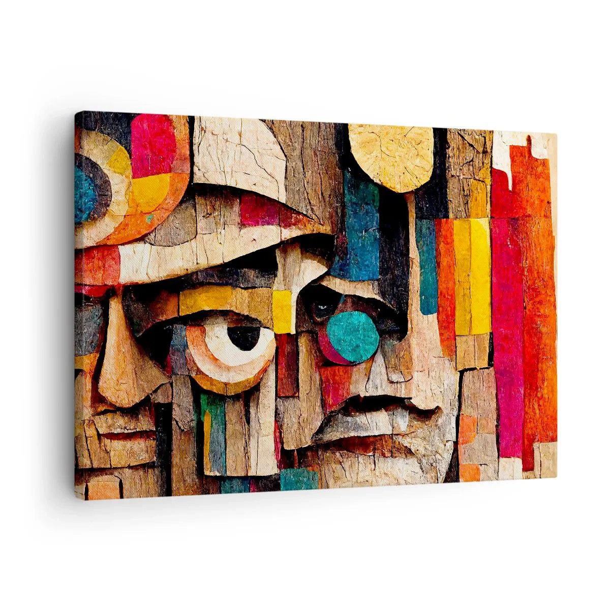 Canvas picture - Abstract faces in intense colors - 70x50cm - I Can See You - Modern wall decoration for the living room and bedroom ARTTOR