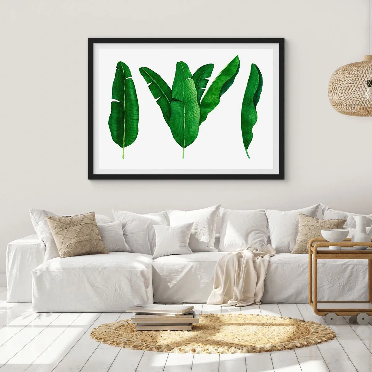 Poster in black frame - Green Symmetry - 70x50 cm