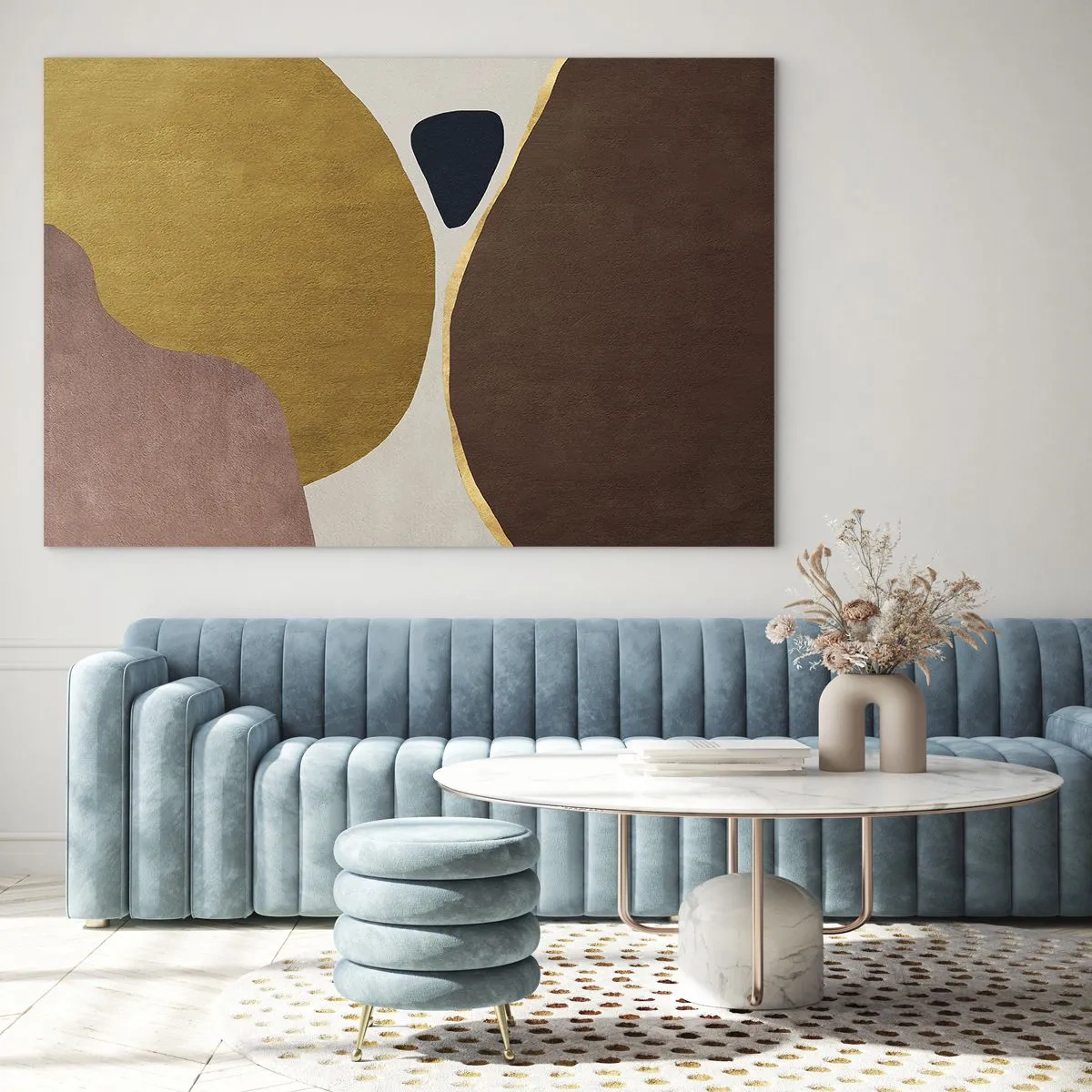 Glass picture - A minimalist composition of abstract shapes - 70x50cm - Abstract - Place in sSace - Modern wall decoration for the living room and bedroom ARTTOR