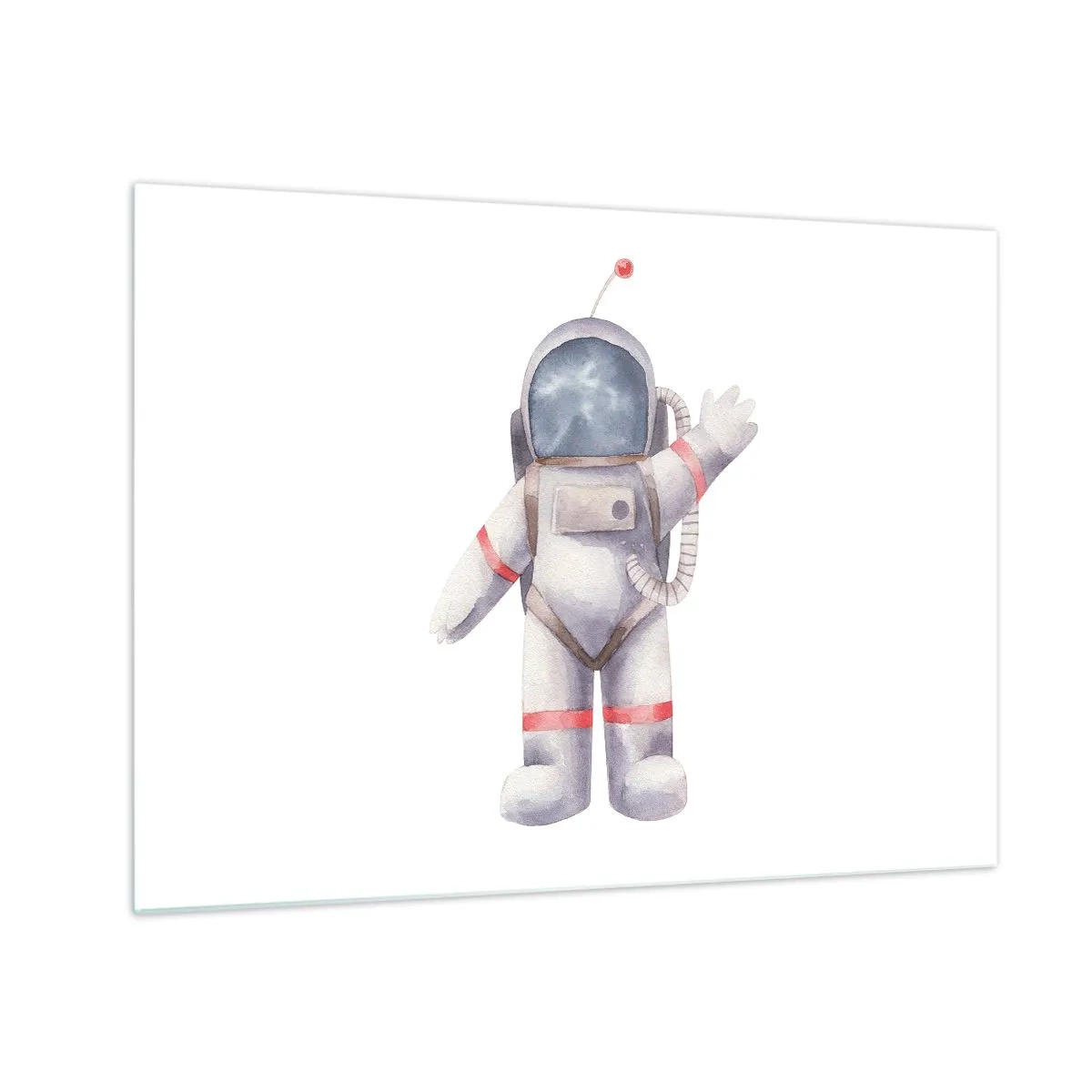 Glass picture - Astronaut waving in space - 70x50cm - So Long! - Modern wall decoration for the living room and bedroom ARTTOR