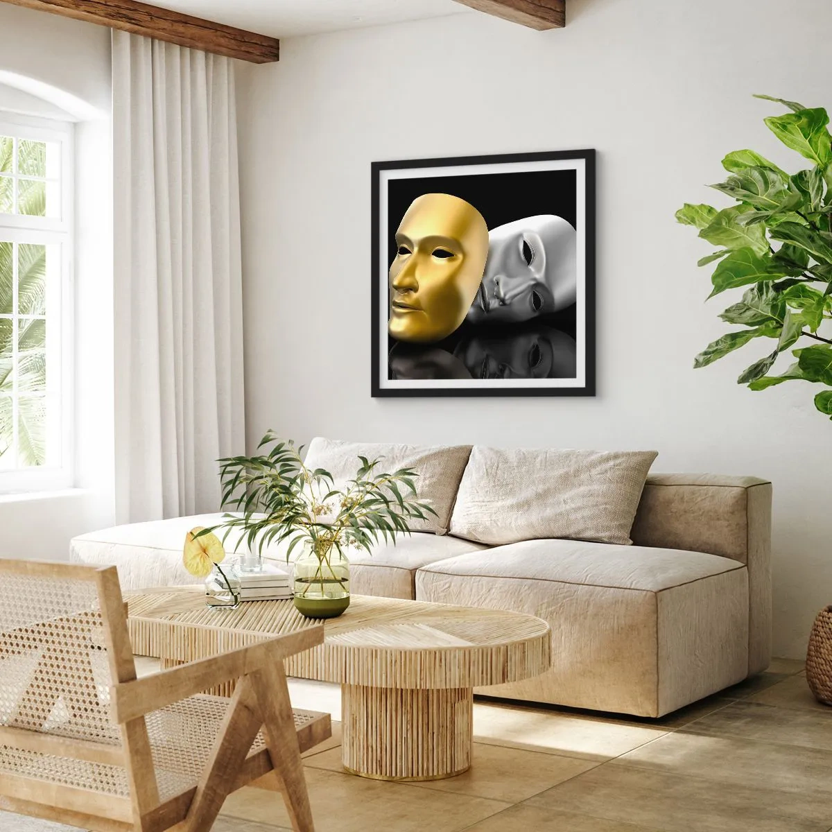 Poster in black frame - Life Is a Theatre - 30x30 cm