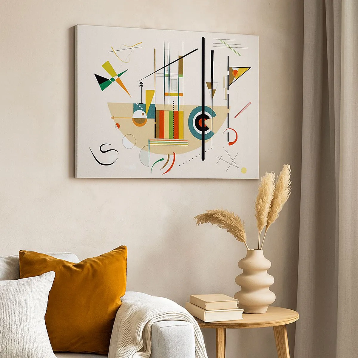 Canvas picture - Colorful abstraction with geometric shapes - 70x50cm - And the World Laughs - Modern wall decoration for the living room and bedroom ARTTOR