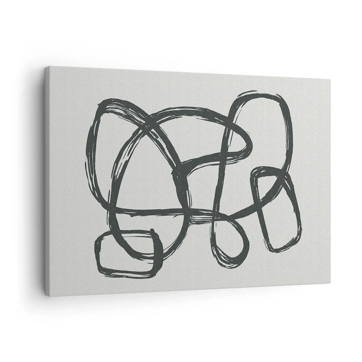 Canvas picture - Abstract lines creating freeform shapes on a light background - 70x50cm - Abstract in Loops - Modern wall decoration for the living room and bedroom ARTTOR