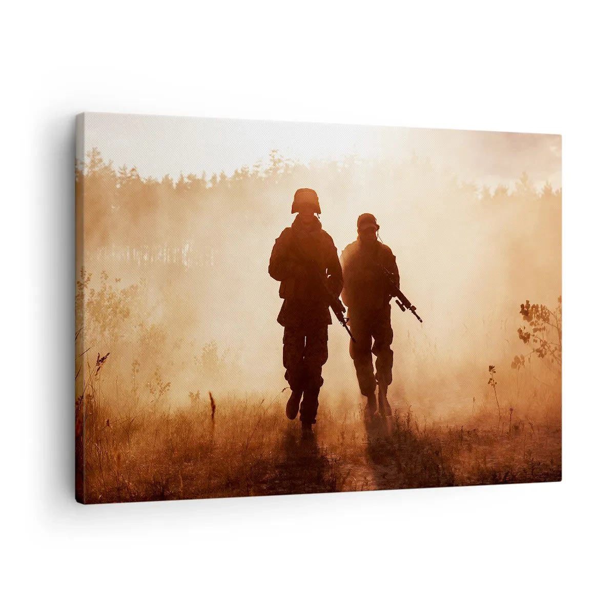 Canvas picture - Soldiers marching in the morning fog against a backdrop of nature - 70x50cm - Call of Duty - Modern wall decoration for the living room and bedroom ARTTOR
